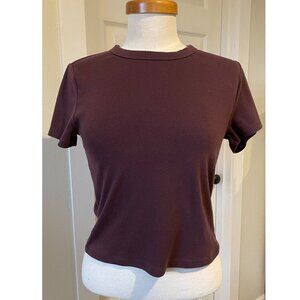 Sunday Best Aritzia Short Sleeve T Shirt Maroon/Wine Size M